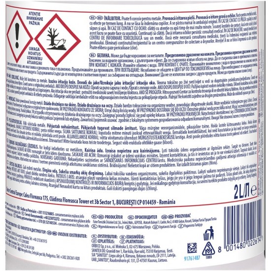 Ace Pin Fresh, Inalbitor Pentru Rufe Pe Baza De Clor, Flacon 2l