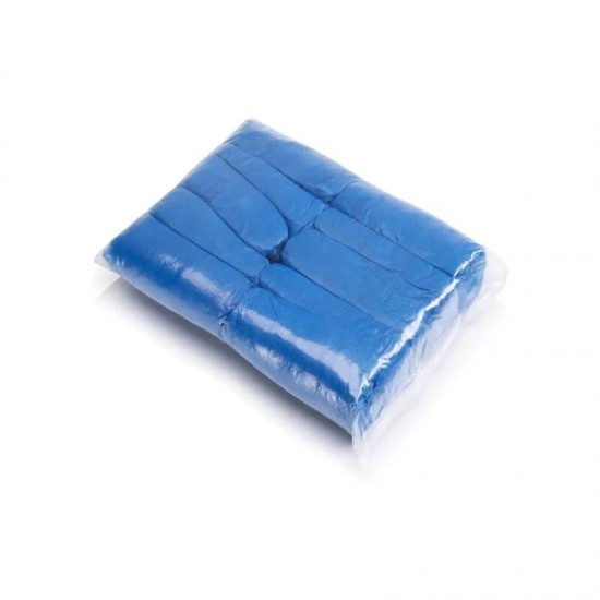 Set 100 Acoperitori Pantofi Din Plastic Plus Medica, Culoare Albastra