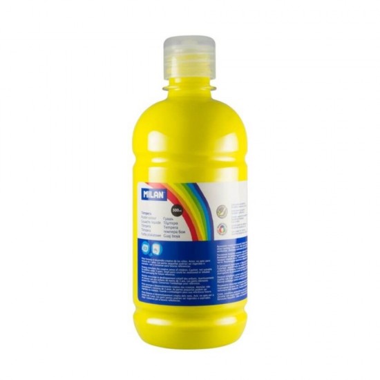 Vopsea Tempera MILAN, 500 ml, Galbena, Tempera Lichida, Tempera 500 ml, Culori Tempera 500 ml, Vopsea Tempera 500 ml, Vopsele Tempera, Acuarele Tempera, Culori Tempera, Vopsea Pictura, Tempera Acuarele, Culoare Tempera, Culori pentru Pictura