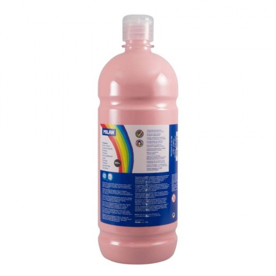 Tempera MILAN, 1000 ml, Vopsea Roz Deschis, Tempera Roz Deschis, Tempera Roz 1L, Vopsea Tempera, Vopsele Tempera, Acuarele Tempera, Culori Tempera, Vopsea Pictura, Tempera Lichida, Culori Tempera 1L, Tempera la Bidon
