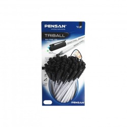 Pixuri PENSAN Triball, Varf 1 mm, 60 Buc/Set, Scriere Neagra, Corp Plastic cu Capac, Pix Negru, Pixuri Negre, Pixuri Scolare, Pixuri pentru Scoala, Pixuri Colorate, Set Pixuri Colorate, Set de Pixuri, Pix Colorat