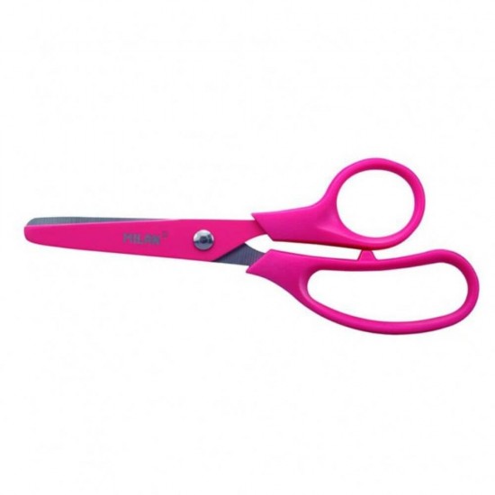 Foarfeca Basic MILAN, Roz, Lungime 13.4 cm, Foarfece MILAN, Foarfece Basic, Foarfece, Foarfece Scoala, Foarfeca, Foarfece pentru Casa, Foarfeca Universala, Foarfeca de Birou, Foarfeca pentru Hartie si Carton