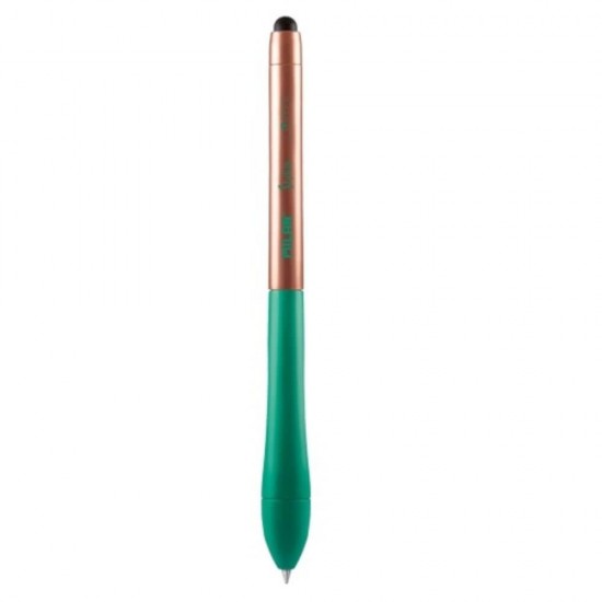 Pix MILAN Stylus Copper, Varf 1 mm, Scriere Albastra, pentru Ecrane Tactile, Corp Metalic/Cauciuc Verde, Pixuri Stylus Tactile, Pixuri pentru Ecrane Tactile Milan, Pixuri Scolare, Instrumente de Scris