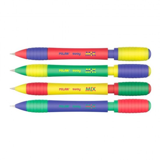 Creion Mecanic MILAN Sway, Mina de 0.5 mm, Radiera Inclusa, Corp Multicolor din Plastic si Metal, Creioane Mecanice, Creion Mecanic cu Mina, Creioane Mecanice cu Mina, Creion Mecanic cu Radiera, Creion Mecanic 0.5 mm, Creion Mecanic Mina HB