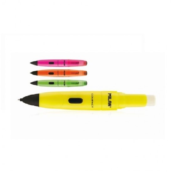 Creion Mecanic Milan Compact Fluo, Mina De 0.9 Mm, Radiera Inclusa, Corp Multicolor Din Plastic