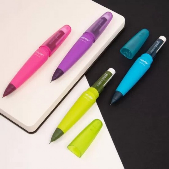 Creion Mecanic Milan Capsule Slim, Mina De 0.5 Mm, Radiera Inclusa, Corp Multicolor Din Plastic