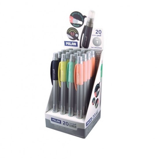 Creion Mecanic Milan Silver, Mina 0.5 Mm, Radiera Inclusa, Corp Multicolor Din Metal Si Plastic