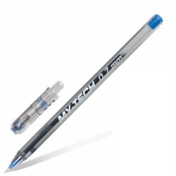 Set 25 de Pixuri PENSAN My Tech, Mina Albastra, Varf de 0.7 mm, Corp din Plastic Transparent cu Capac, Pixuri Colorate, Pixuri Albastre, Pix cu Pasta Albastra, Pixuri cu Pasta Albastra, Pix Pensan, Pix Scolar, Pix pentru Scolari, Rechizite Scolare