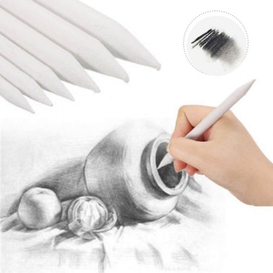 Set 12 Estompe din Hartie Milan, 4.6 mm, Albe, Estompa, Estompe, Estompe Desen, Estompe Carbune, Estompe Grafit, Estompe Hartie, Estompa Hartie, Creion din Hartie pentru Estompare, Creioane din Hartie pentru Estompare