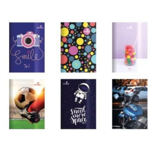 Caiet A5 Tip 2 ECADA, 24 File, 70 g/mÂ², Coperta Policroma, Caiete Scoala A5 Tip 2, Caiete A5 Scolari, Caiete Tip 2 cu 24 File, Caiete, Caiete A5 Scoala Primara, Caiete A5 Tip 2 pentru Scoala Primara, Caiete Tip 2 pentru Elevi