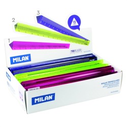 Rigla din Plastic Milan, Forma Triunghiulara Color, DImensiune 150 mm