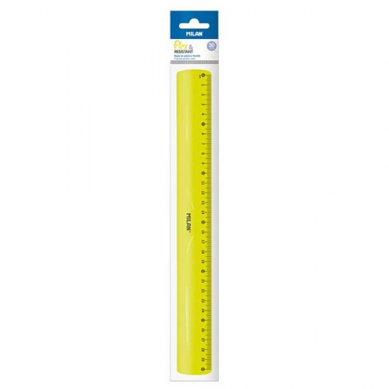 Rigla Flexibila Milan, 30 cm, Galben, Rigla Colorata Flexibila, Rigla Colorata Transparenta Flexibila, Rigla Transparenta Colorata, Rigla 30 cm, Rigla Mica, Rigla Scurta, Rigla pentru Scoala, Rigla Scoala, Rigle Colorate Transparente Flexibile