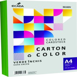 Carton Color 160g/mp A4 250 Coli Ecada Verde Inchis 36160v