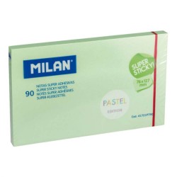 Notite Adezive Milan, Super Sticky, 90 File, 76x127 mm, Verde Pal, Bloc Notes, Post-it, Sticky Notes, Bloc de Hartie, Notite Adezive, Post-it-uri, Notite pentru Birou, Memo Adezive, Notite Adezive Verzi