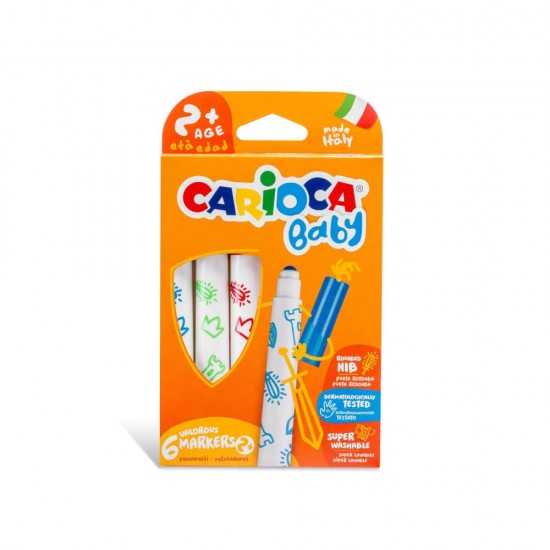 Set 6 Carioci Carioca Baby, Non-Toxice, Set, 6 Culori, Set de Carioci, Carioci la Set, Carioci 6 Culori, Carioci Colorate, Carioci Baby, Carioci Non-Toxice, Carioci pentru Copii, Mini Carioci, Carioci Multicolore, Carioci pentru Desen