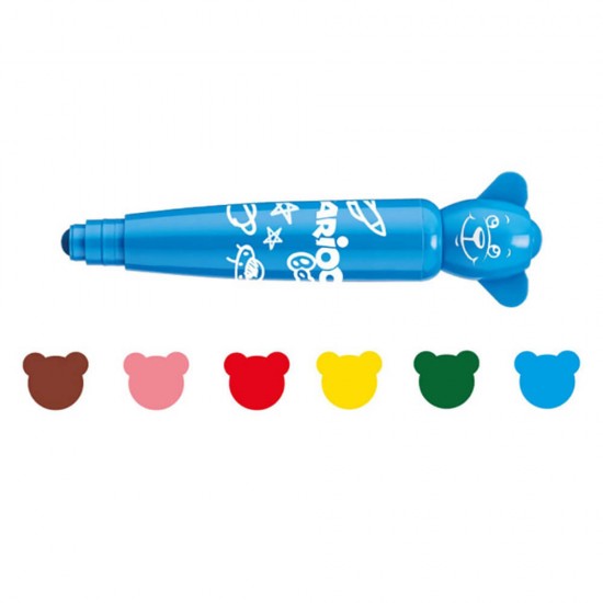 Set 6 Carioci Carioca Baby Teddy Markers, Non-Toxice, Set, 6 Culori, Set de Carioci, Carioci la Set, Carioci 6 Culori, Carioci Colorate, Carioci Baby, Carioci Non-Toxice, Carioci pentru Copii, Carioci Multicolore, Carioci pentru Desen