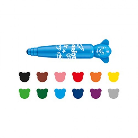 Set 12 Carioci Carioca Baby Teddy Markers, Non-Toxice, Set, 12 Culori, Set de Carioci, Carioci la Set, Carioci 12 Culori, Carioci Colorate, Carioci Baby, Carioci Non-Toxice, Carioci pentru Copii, Mini Carioci, Carioci Multicolore, Carioci pentru Desen