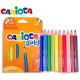 Set 10 Creioane Colorate Carioca Baby, Corp Triunghiular, Diametru Mina 4 mm, 10 Creioane Colorate, Set de Creioane, Creioane la Set, Creioane 10 Culori, Creioane Colorate, Creioane Baby, Creioane Non-Toxice, Creioane pentru Copii, Mini Creioane