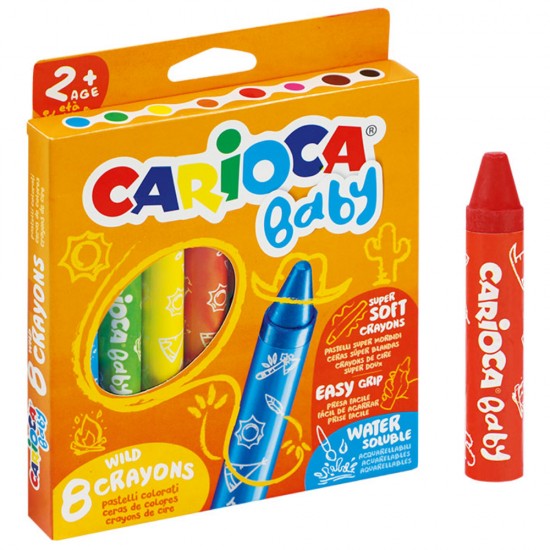 Set 8 Creioane Cerate Carioca Baby, 8 Culori, Creioane Colorate Cerate, Creioane Colorate, Creioane Carioca, Set Creioane Colorate, Creion Colorat, Creioane Scoala, Creioane Desen