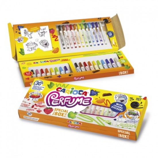 Carioca 30 culori parfumate + abtibilduri 43530