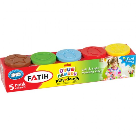 Plastilina Usoara pentru Modelat Fatih, 5 Culori, 250 g, 5 Borcane de 50 g, Plastic, Plastilina Scoala, Plastilina Gradinita, Plastilina Modelare, Plastilina Modelat, Plastilina pentru Copii, Plastilina Ambalata, Plastilina Fatih