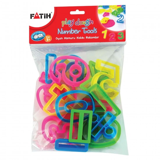 Forme Modelat Plastilina cu Cifre FATIH, 16 Forme Diferite, 3.5 cm, Plastic, Diverse Culori, Forme pentru Plastilina,Forme Modelat Plastilina Cifre, Set 16 Forme pentru Plastilina, Forme Plastilina pentru Scoala