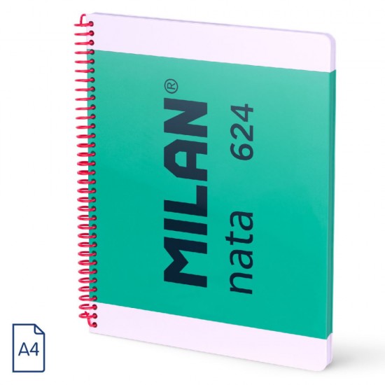 Caiet A4 80 File Velin Spira Milan Verde Nata 57041e80gr