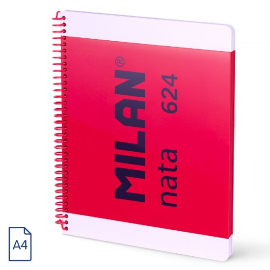 Caiet A4 80 File Velin Spira Milan Roz Nata 57041e80p