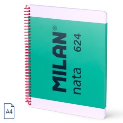 Caiet A4 80 File Ar Spira Milan Verde Nata 57043e80gr