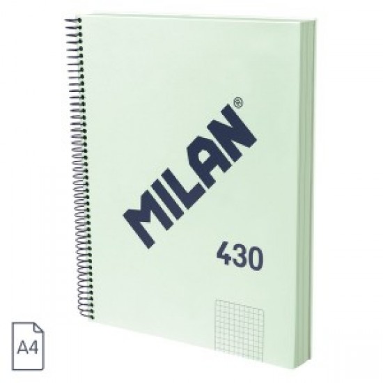 Caiet a4 120 file ar spira milan verde