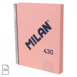 Caiet a4 120 file ar spira milan roz
