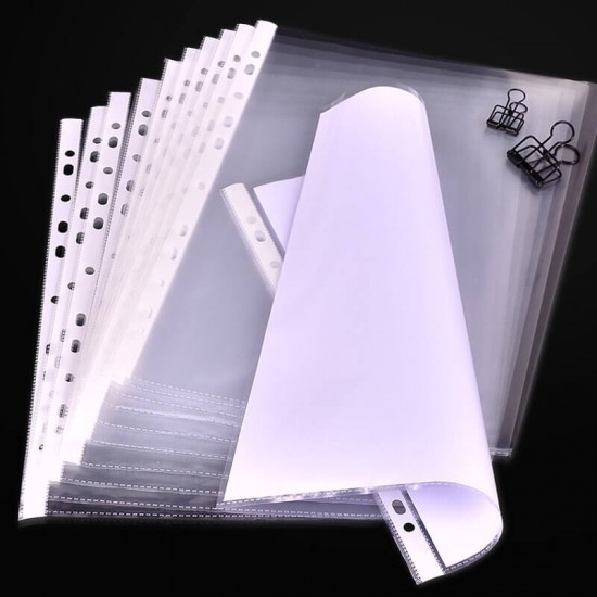 Set 100 Folii Protectie Documente A4, Margine Multiperforata pentru Arhivare, Set Folii Protectoare, Folii Protectie A4, Folie Protectie pentru Indosariere, Folie de Protectie pentru Coala A4, Set Folii de Protectie Foi A4