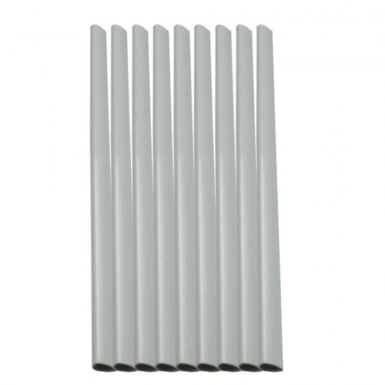 Set 25 Baghete Indosariere ECADA, Albe, 6 mm, Material Plastic, Bagheta pentru Indosariere, Baghete Plastic pentru Indosariere, Sina Plastic Indosariere, Bagheta din Plastic pentru Legat Documente, Set Baghete Indosariere, Accesorii Indosariere