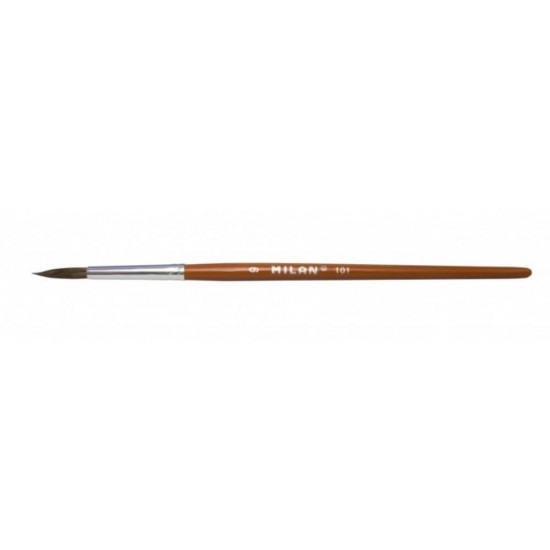 Pensula MILAN Seria 101, Varf Rotund cu Par de Ponei, Numarul 9, Pensule pentru Pictura, Rechizite, Pensule Desen, Pensule cu Varf Rotund, Pensule Desen cu Par de Ponei, Pensule Rotunde, Materiale Pictura