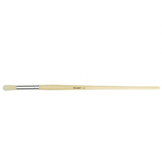 Pensula MILAN Seria 512, Varf Rotund cu Par de Porc, Maner Lung, Numarul 1, Pensule Pictura, Pensule Milan, Pensule Pictura Milan, Pensule Par Natural, Pensula Milan 512, Pensula din Par de Porc, Pensule Pictura Tempera