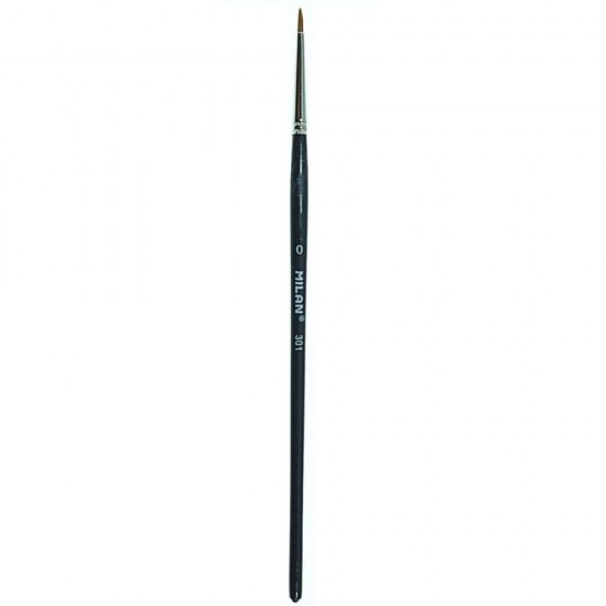 Pensula MILAN Seria 301, Numarul 0, Varf Rotund, Par Sintetic, Pensule MILAN, Pensule pentru Pictura, Rechizite, Pensule Desen, Pensule cu Varf Rotund, Pensule Desen cu Par Sintetic, Pensule Rotunde, Materiale Pictura