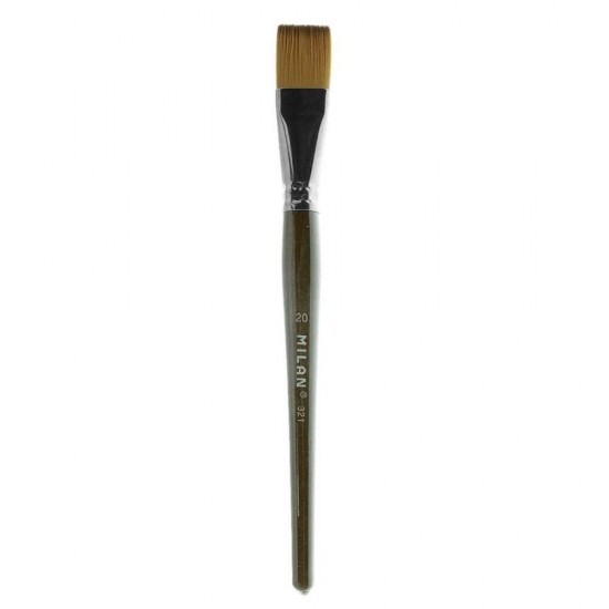 Pensula MILAN Seria 321, Numarul 20, Varf Lat, Par Sintetic, Pensule MILAN, Pensule pentru Pictura, Rechizite, Pensule Desen, Pensule cu Varf Lat, Pensule Desen cu Par Sintetic, Pensule Late, Materiale Pictura