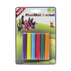 Plastilina Colorata ECADA, 90 g, 6 Culori/Set, Batoane de Plastilina, Plastilina Colorata, Plastilina pentru Modelat, Plastilina Modelatoare, Plastiline pentru Gradinita, Set Plastilina