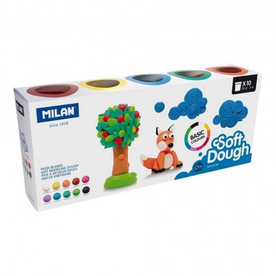 Plastilina Usoara pentru Modelat Milan, 10 Culori, 850 g, 10 Tuburi de 85 g, Plastic, Plastilina Scoala, Plastilina Gradinita, Plastilina Modelare, Plastilina Modelat, Plastilina pentru Copii, Plastilina Ambalata, Plastilina Milan, Plastilina Modelaj
