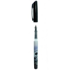 Stilou Ecada Fotlbalistii Artisti, Corp Negru/Alb, Penita Iridium de tip F, Corp din Plastic, Stilou Ecada, Stilou Scolar Ecada, Stilouri Ecada cu Rezerva Standard, Stilouri Ecada cu Rezerva, Stilouri pentru Elevi, Stilou Plastic Ecada