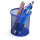 Suport Birou Cilindric ECADA, 9x10 cm, Plasa Metalica, Albastru, Suport pentru Pixuri, Suport pentru Pensule, Suport pentru Creioane, Suport pentru Markere, Suport Pixuri Birou, Organizator Pixuri, Suport Instrumente de Scris Birou