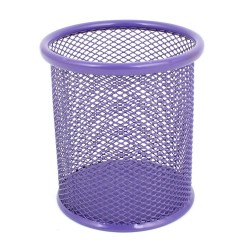 Suport Birou Cilindric ECADA, 9x10 cm, Plasa Metalica, Mov, Suport pentru Pixuri, Suport pentru Pensule, Suport pentru Creioane, Suport pentru Markere, Suport Pixuri Birou, Organizator Pixuri, Suport Instrumente de Scris Birou
