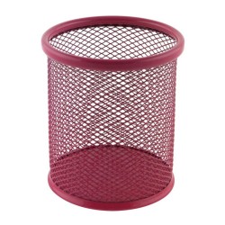 Suport Birou Cilindric ECADA, 9x10 cm, Plasa Metalica, Roz, Suport pentru Pixuri, Suport pentru Pensule, Suport pentru Creioane, Suport pentru Markere, Suport Pixuri Birou, Organizator Pixuri, Suport Instrumente de Scris Birou