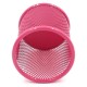 Suport Birou Cilindric ECADA, 9x10 cm, Plasa Metalica, Roz, Suport pentru Pixuri, Suport pentru Pensule, Suport pentru Creioane, Suport pentru Markere, Suport Pixuri Birou, Organizator Pixuri, Suport Instrumente de Scris Birou