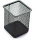 Suport Patrat Instrumente de Scris, Plasa Metalica, Dimensiune 8x8x10 cm, Culoare Negru, Suport pentru Pixuri, Suport pentru Pensule, Suport pentru Creioane, Suport pentru Markere, Suport Pixuri Birou, Organizator Pixuri, Suport Instrumente de Scris Birou