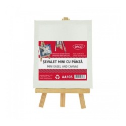 Mini Sevalet cu Panza Daco, Sevalet 9x16 cm, Panza 10x12 cm, Sevalet, Mini Sevalet, Sevalet Daco, Mini Sevalet Daco, Sevalet cu Panza, Sevalet Pictura, Sevalet Alb, Sevalet cu Suport, Sevalet Mic, Sevalete cu Panza, Sevalete Pictura