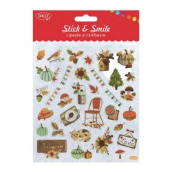 Abtibilduri DACO Lipeste si Zambeste, Model Petrecere de Toamna, Abtibilduri DACO Model Toamna, Autocolante Copii, Stickere Decorative, Stickere pentru Copii, Abtibilduri Copii, Abtibilduri pentru Mobila, Autocolante Decorative