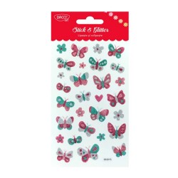 Abtibilduri DACO Lipeste si Sclipeste, Model Fluturi, Abtibilduri DACO Model Fluturi, Autocolante Copii, Stickere Decorative, Stickere pentru Copii, Abtibilduri Copii, Abtibilduri pentru Mobila, Autocolante Decorative