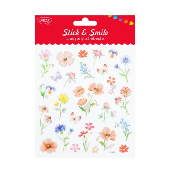 Abtibilduri DACO Lipeste si Zambeste, Model Flori (AB131), Abtibilduri DACO Model Flori, Autocolante Copii, Stickere Decorative, Stickere pentru Copii, Abtibilduri Copii, Abtibilduri pentru Mobila, Autocolante Decorative