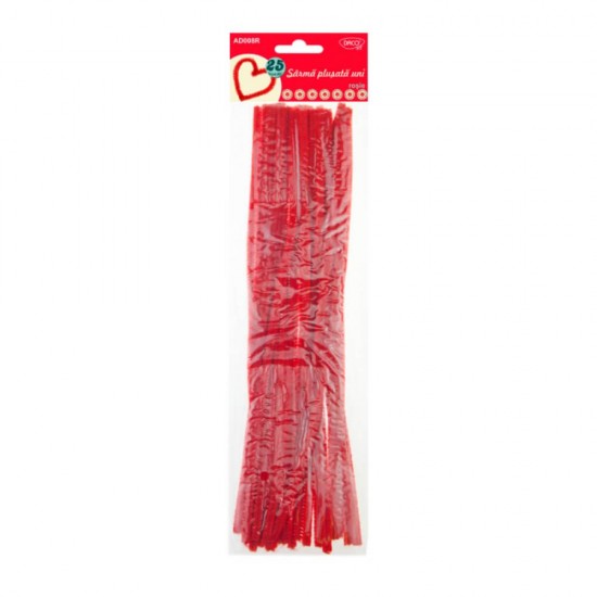 Sarma Plusata Daco 25 Buc/Set, Rosie, 30x0.6 cm, Material Plastic/Metal, Sarma Activitati Craft, Accesorii Craft, Sarma pentru Craft, Sarma Plusata pentru Craft, Sarma Craft Daco, Sarma Plusata Activitati, Sarma Plusata Colorata